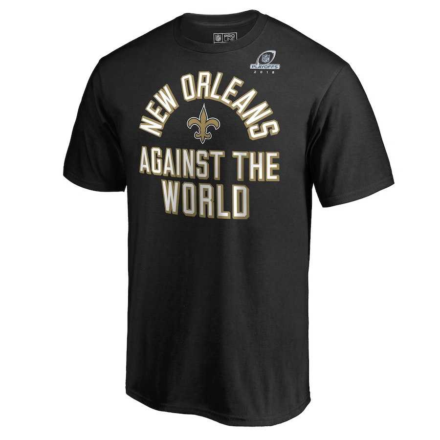 Men's Saints Black 2018 NFL Playoffs Against The World T-Shirt,We sell and wholesale Men's Saints Black 2018 NFL Playoffs Against The World T-Shirt on line form chian!